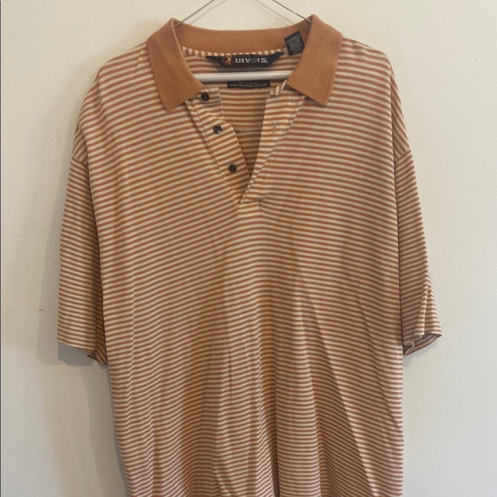 Men's Vintage Orange Striped Golf Polo